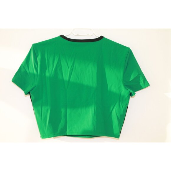 Lululemon Cropped Short Sleeve Green - built in bra - size L - Picture 3 of 7
